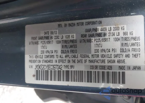 2014 Mazda Cx-5 Touring z USA, uszkodzony, nr VIN JM3KE2CY6E0397042